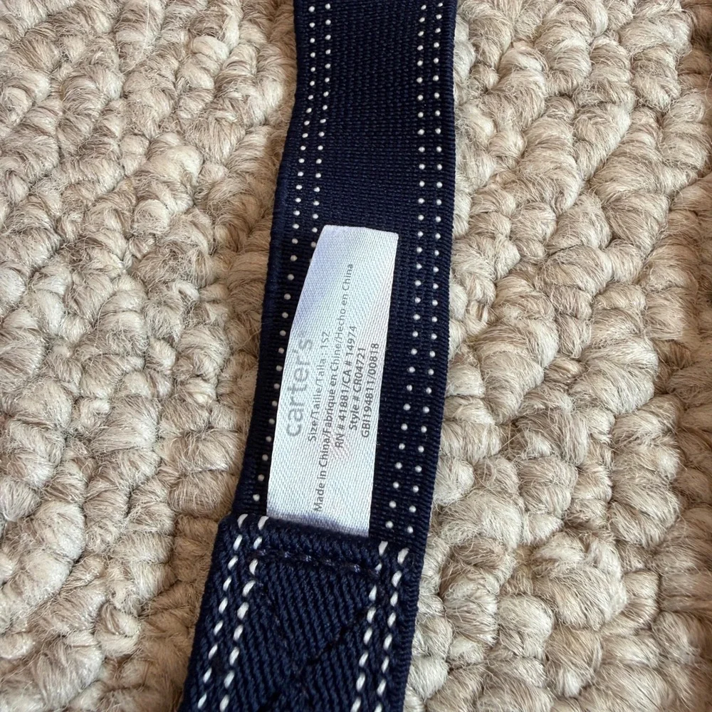 Carters Kids Navy Blue‎ Pinstripe Y-Back Adjustable Suspenders  One Size